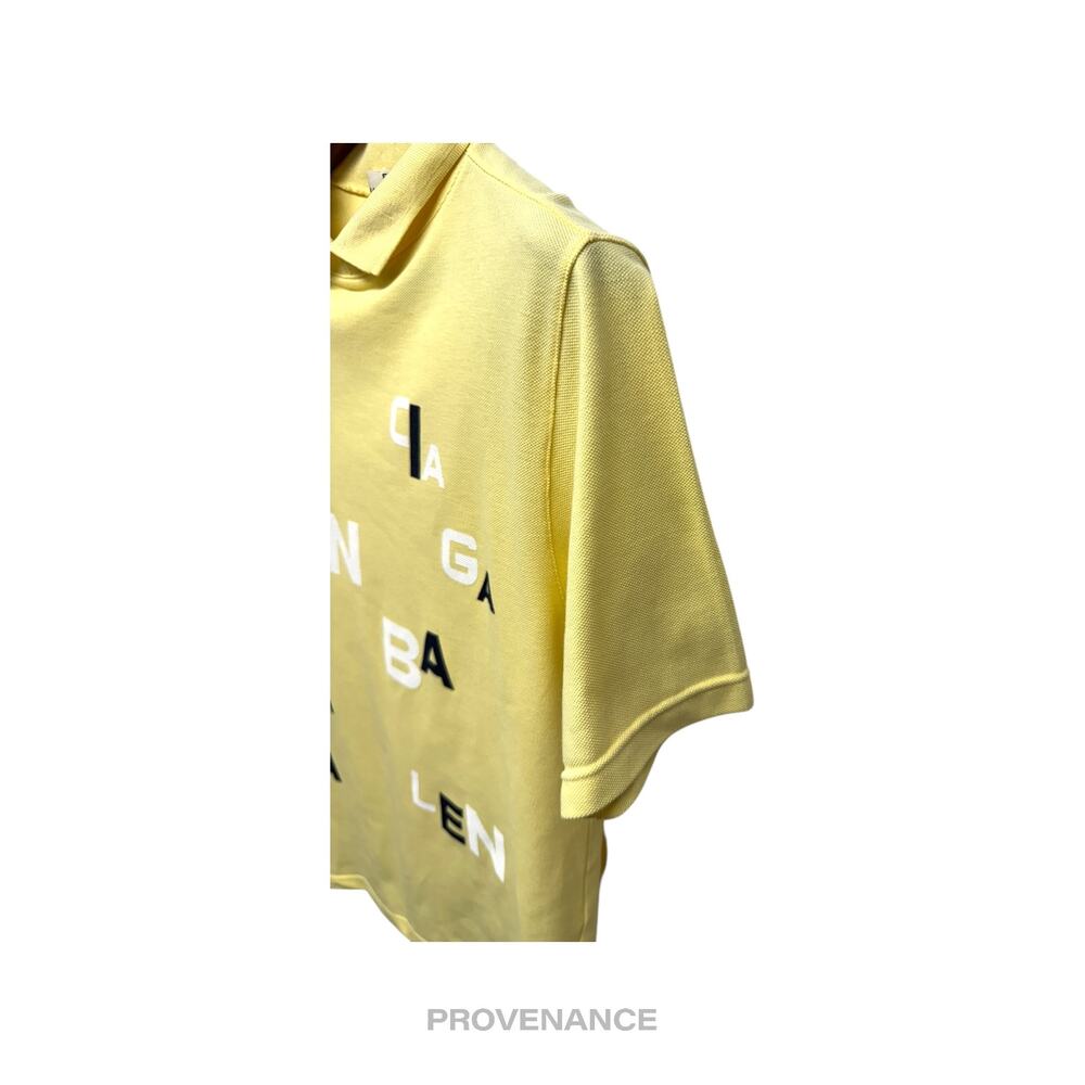 🔴 Balenciaga Letter Spellout Polo Shirt - Yellow Pique - Picture 5 of 7